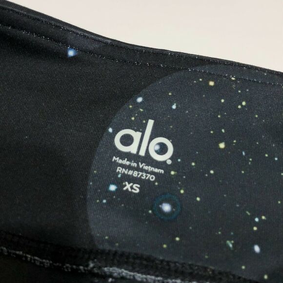 Alo Yoga Goddess Leggings in Vapor Space Black Ribbed Leggings Womens XS - Picture 7 of 9